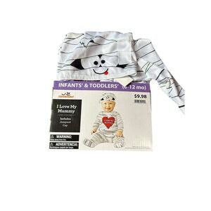 celebrate halloween baby size 6-12 months mommy jumpsuit & hat i love mummy